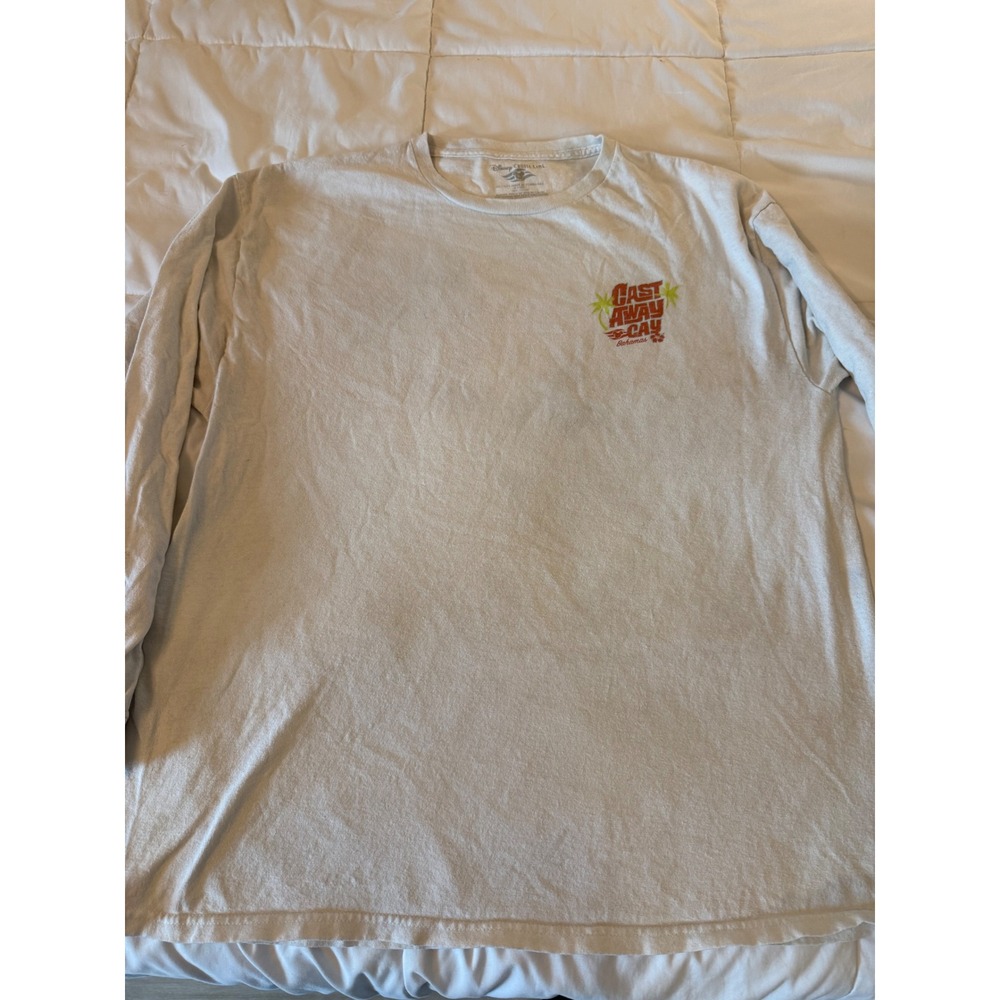 Disney Cruise Line Castaway Cay Bahamas Long Sleeve T-Shirt White XL